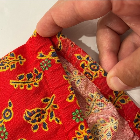 The House of Nu-Mode Vibrant Colourful Vintage Dress with ties beaded ends - Picture 13 of 16